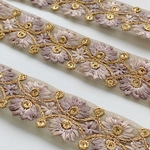 インド刺繍リボンᢂ インド刺繍/インドリボン/刺繍リボン/刺繍/リボン/シルクリボン/シルク/トリム/ブレード/ジャガード/ジャガードリボン/チロリアンテープ/レース/チュール/インド/チュールレース