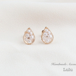ピアス ぷっくりパール しずくの小ぶり＊ピアス/イヤリング(サージカルステンレス・樹脂・ノンホール・イヤリング・ニッケルフリー)シンプル