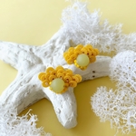 Spangle flower stone YE ear cuff (NO.3846)