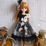 22cmドール服ワンピース&髪飾り