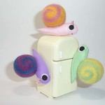 羊毛のカタツムリマグネット（３個セット）