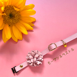 Saran様　猫首輪　花　フレンチレザー　皮革