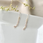 ストロベリークォーツの華奢ピアス イヤリング