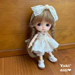 ✨受注製作✨再販✨✨オビツ11サイズ❤︎ニットサロペット❤︎とコットンレースの巻きスカートのセット❤︎