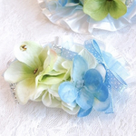 ワンコ用バレッタ♡Raindrops*°♡紫陽花フリル