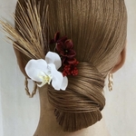 《再販》胡蝶蘭 ヘッドパーツ 髪飾り ヘアアクセサリー 和装 ブライダル 前撮り