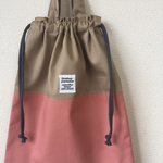 バイカラーの体操着袋＊コーラルピンク