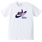 【送料無料】【新品】ナイダス コスモ柄 Tシャツ パロディ おもしろ 白 メンズ サイズ プレゼント 両面