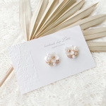 紫陽花×淡水パール mini ピアス/イヤリング ホワイト