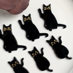 【6個】ブラックキャットアクリルチャーム
