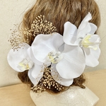 胡蝶蘭 髪飾り 和装 白無垢 ヘッドドレス ヘッドパーツ