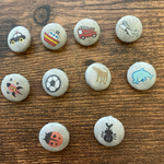 [男の子柄] 15mm×10個*名前入りくるみボタン*入園入学*リネン風生地