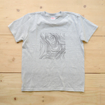 等高線柄 山Tシャツ（コットン）ミックスグレー