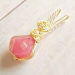 ~木苺色の一粒♪宝石質ラズベリーガーネット~simple knot