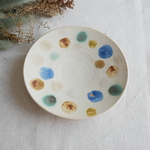 水玉釉薬の中平皿