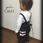 ☆再販×18☆後ろにしましまポッケ付き黒い♡楽ちん長ーく着れる つなぎ