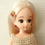 022リカちゃん ヘアピン2点とピアスのセット（さくらんぼ）0723