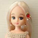 ◯リカちゃん ヘアピン2点とピアスのセット（いちご） 5/8～