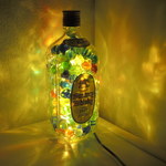 ボトルランプ　「角ビン」　カラービー玉　電球色LED　ACアダプタ付