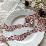 ＊再入荷＊1m 綺麗 花 フラワー ケミカルレース ブレード スモーキーピンク系 BK210506 ハンドメイド 手芸 素材 材料