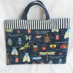 キルティング お名前タグつきレッスンバッグ【昆虫／スター】ネイビー