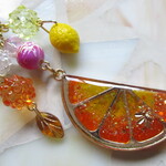 ◇1737再販５ 🍊オレンジと、金平糖のバッグチャーム 🐝🎶 ※重たいです。