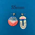importアクリルピアス　レッド　2個1ペア