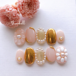 ジェルネイルチップ❥❥❥﻿3D フラワーアートネイル·͜·003