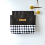 バネ口ポーチ　ミニポーチ・化粧ポーチ　/BK×check