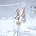 ピンクゴールドのハートピアス&イヤリング