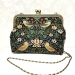 再販　人気の　ウィリアムモリス　いちご泥棒　がま口　ショルダーバッグ　ハンドメイド