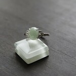 ビルマ翡翠（ジェイダイト）　トリプルリーフCZリング　SILVER925
