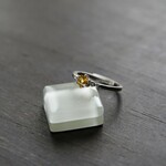 ゴールデンベリル　ダブルCZリング　SILVER925
