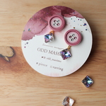 ボタンのピアス(イヤリング ) / スワロフスキー / ヴィトラルライト / ceramic accessories 