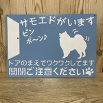 サインボード　サモエドがいます