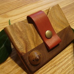 スズメ君の名刺入れ（カードケース）※本革ストッパー付き　※現品となります。