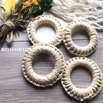 sale♡sale♡390円≫330円【送料無料】ウッド  リング  編み紐  デザインパーツ  2pcs