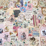 (再販×4)アリスの紙ものセット(pink×brown)B＊コラージュ素材＊ジャンクジャーナル