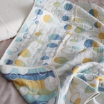 ★サマーセール30%OFF★6重ガーゼケット140×180㎝【リング大/ブルー】