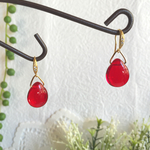 ぷっくりレッド☆チェコガラスのピアス/イヤリング