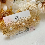 透かしgold☆*。と ホワイトパール ♡♡ お上品 ...♪*ﾟロングヘアクリップ⸜ ♡ ⸝
