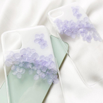 儚さ溢れる 紫陽花の押し花スマホケース