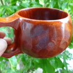 花梨の一木彫りコーヒーカップ