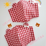 キッズマスク♡耳付きマスク♡ギンガムチェック♡送料無料♡マスク♡可愛い♡女の子♡子供マスク♡