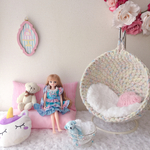 ⭐️人形用ハンモックチェア直径20㎝　【パステルミックスカラー】リカちゃん