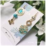 和風・波立つ水面に蝶/ピアス/ノンホールピアス