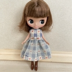 【SALE1,200→1,000円】プチブライス＊アウトフィット　水色ショールとノースリーブワンピース