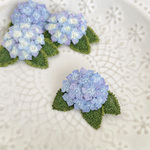 紫陽花（濃いマリンブルー）ブローチ　送料無料♪