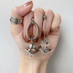 ❃◦○シルバーオーバル×クリアピンウェーブピアス/イヤリング＊P191208❃◦○