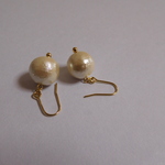 コットンパールのシンプルピアス